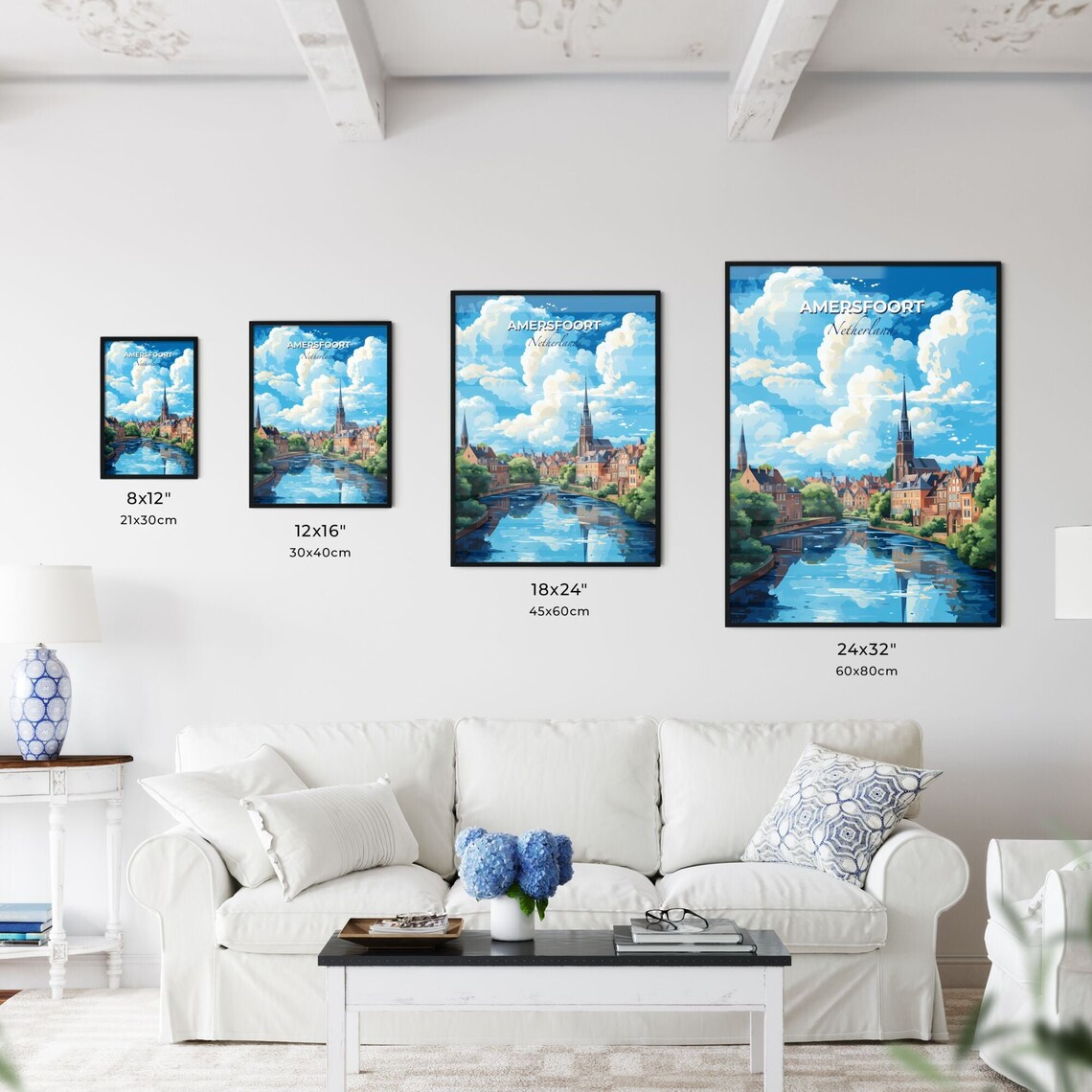 Amersfoort Netherlands Skyline River Church Spire Old Town Travel Poster - Image 3