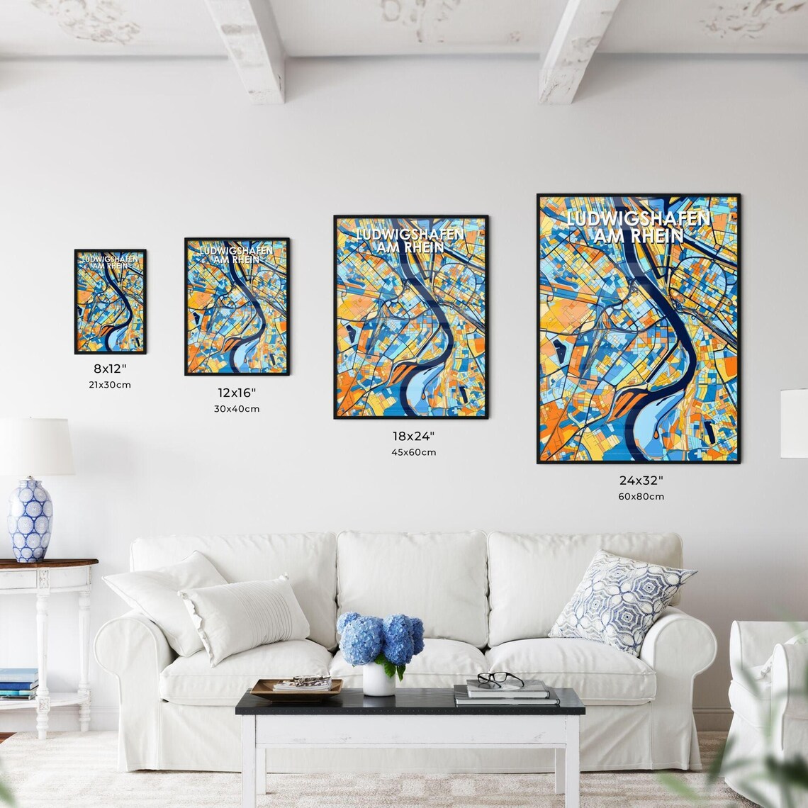 Ludwigshafen Am Rhein Germany Colorful City Map Artwork Poster - Image 3