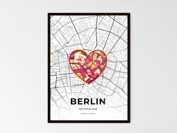 Berlin Germany Where It All Began Heart Map Coordinates Poster