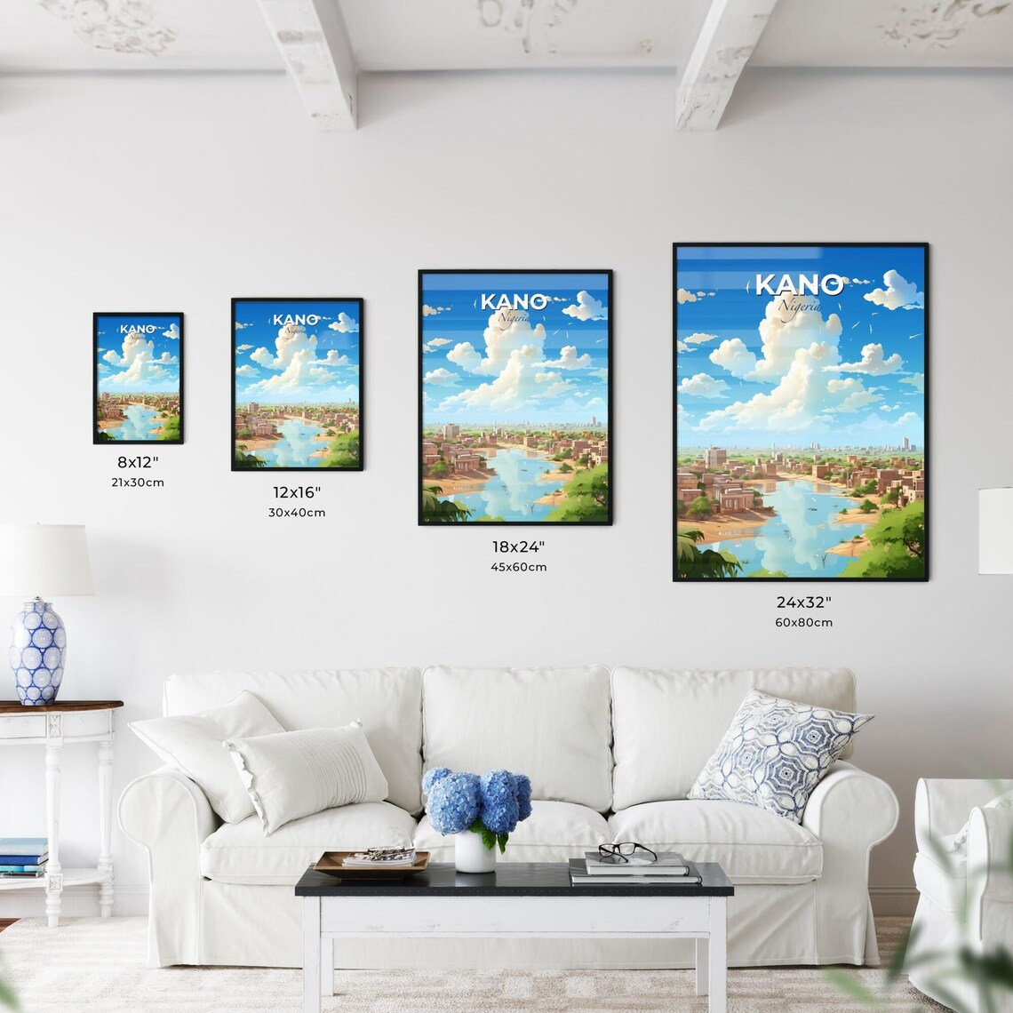 Kano Nigeria Waterfront City Lake Skyline Africa Travel Art Poster - Image 3