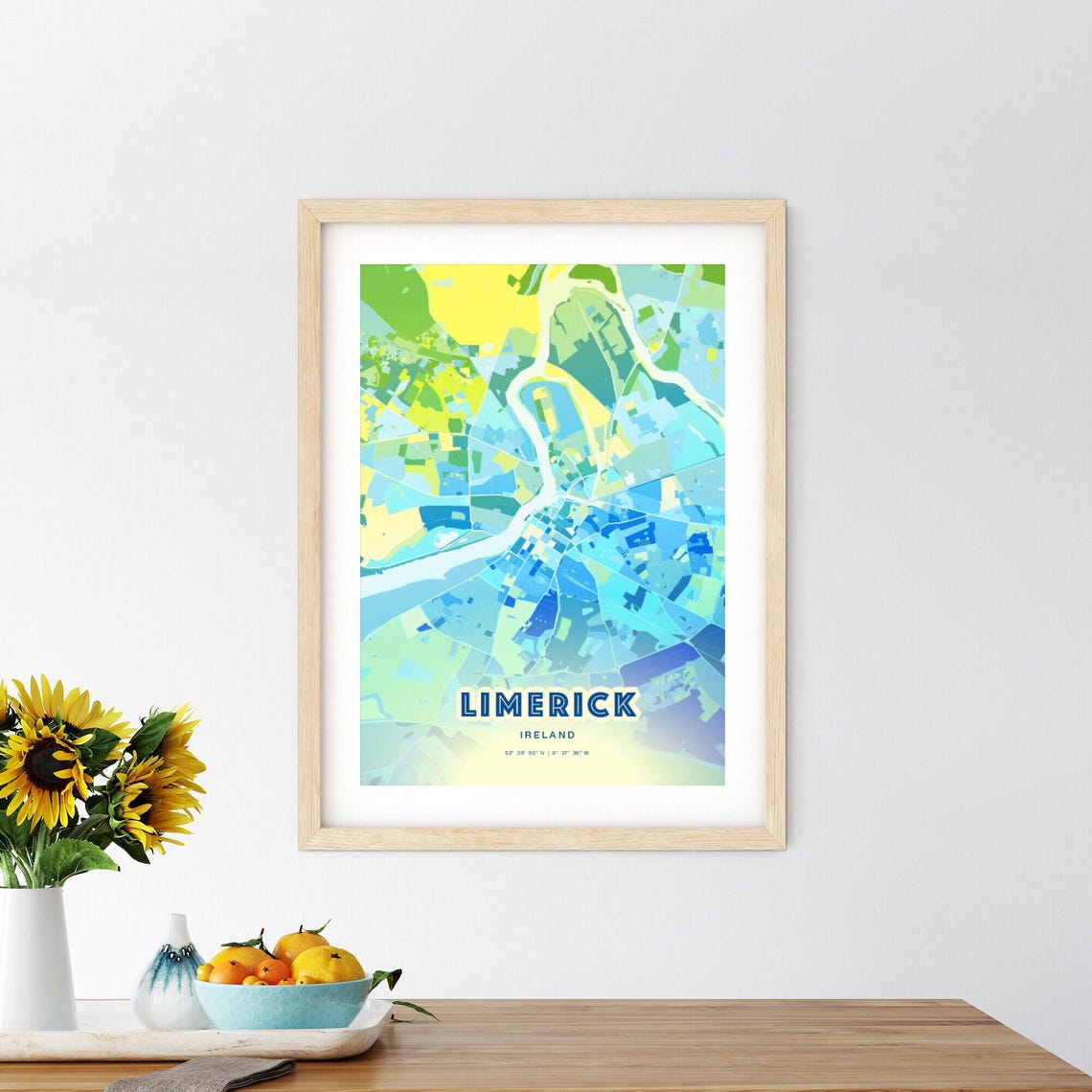 Limerick Ireland Customizable City Map Poster For Home Wall Decor - Image 3