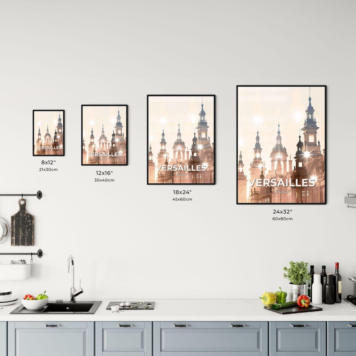 Versailles France Sunlit Palace Spires Baroque Architecture Art Poster - Image 3