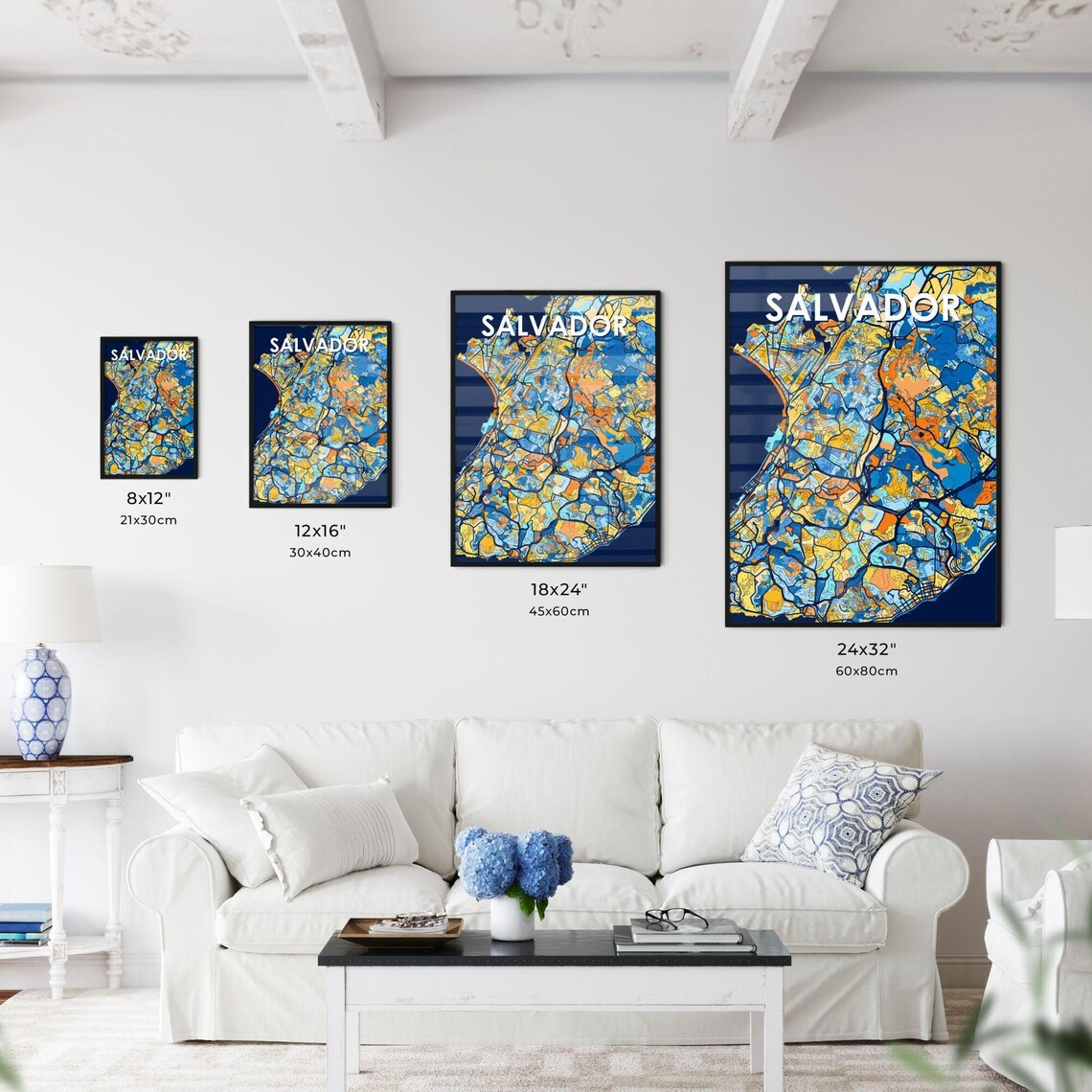 Salvador Brazil Colorful Modern City Street Map Travel Decor Poster - Image 4