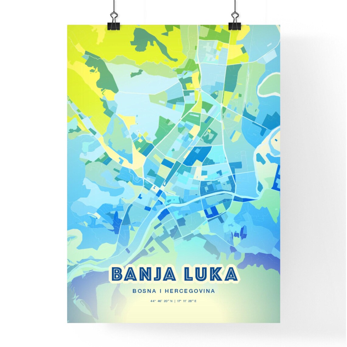 Banja Luka Bosnia Customizable City Map Poster For Home Wall Decor - Image 2