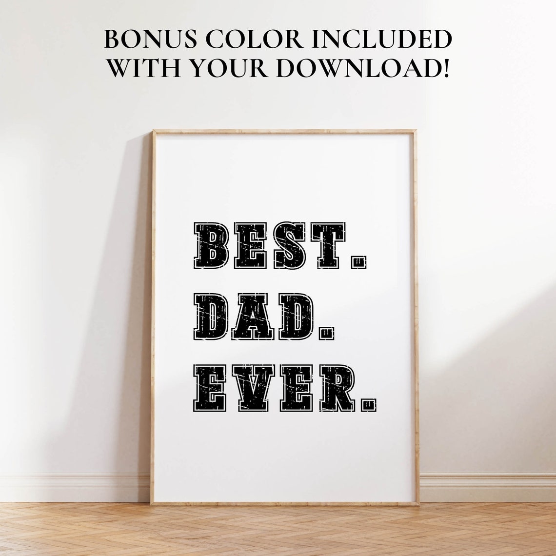 Best Dad Ever Bold Distressed Varsity Letter Black Gift Poster - Image 4