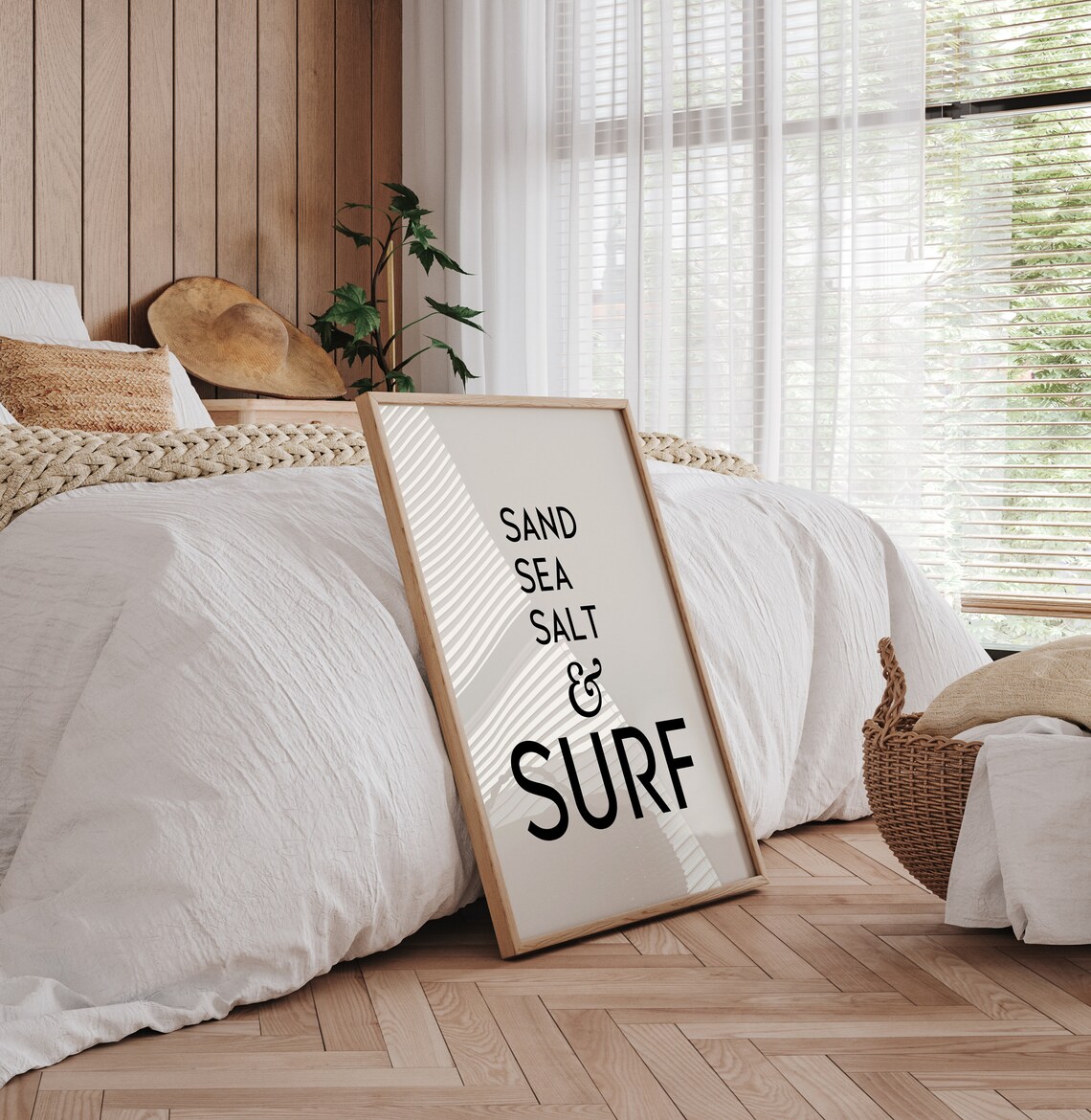Sand Sea Salt and Surf Beach Quote Coastal Minimalist Wall Poster - Image 3