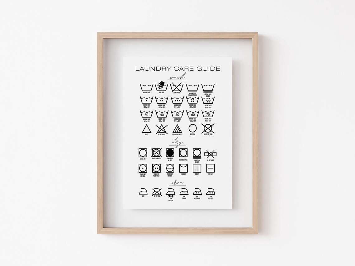 Laundry Care Symbols Art Print, Laundry Room Decor - Image 5