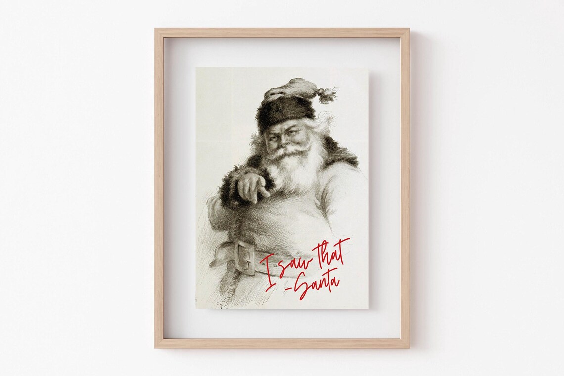 Vintage Santa Claus Christmas Poster Print - Image 4