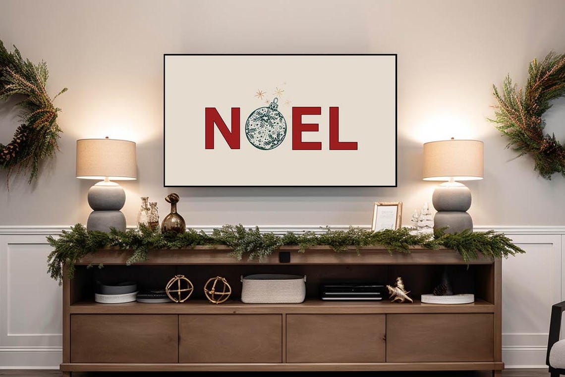 Noel Sign Ornament Letter O Holiday Typography Christmas Poster - Image 2