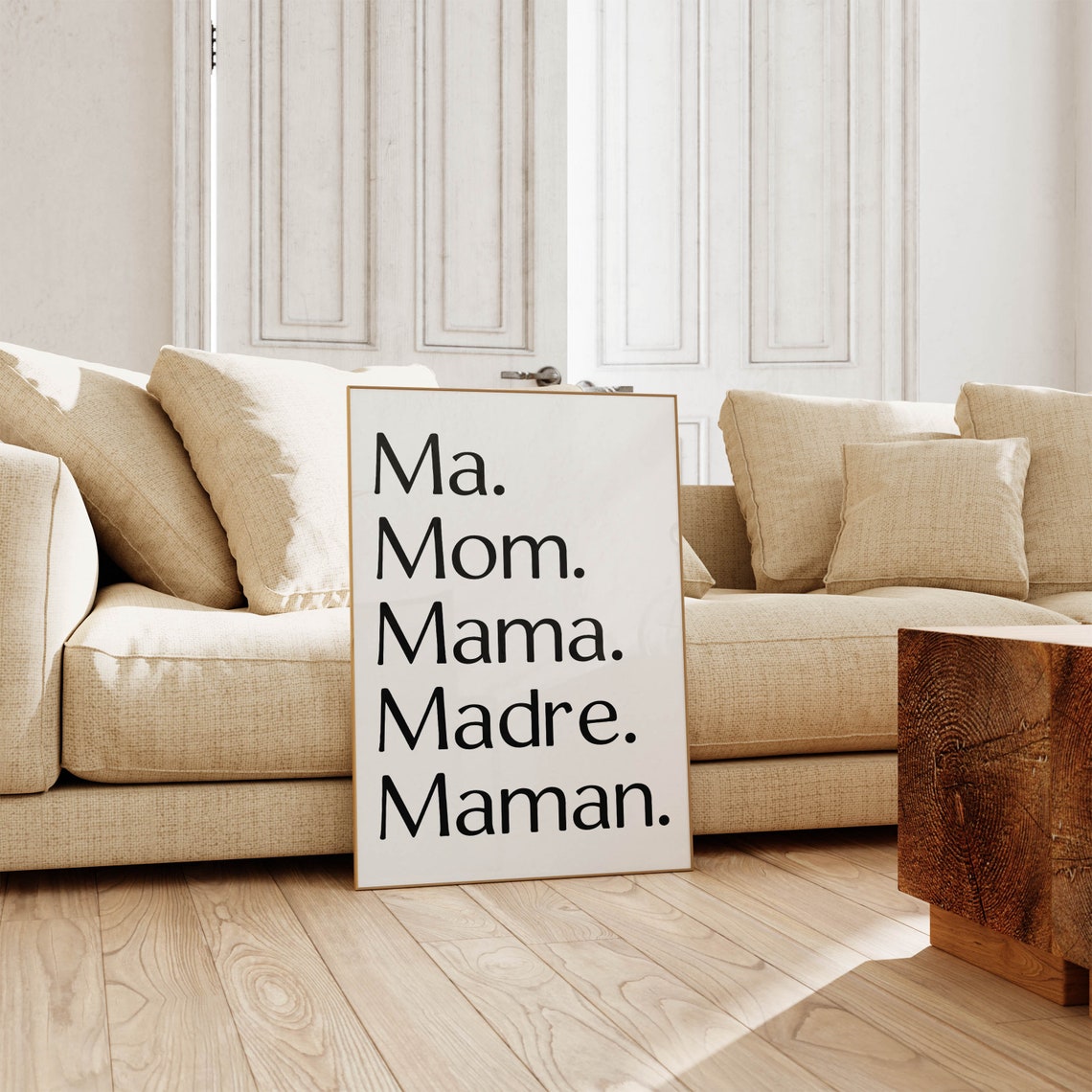 Ma Mom Mama Madre Maman Mothers Day Typography White Gift Poster - Image 5
