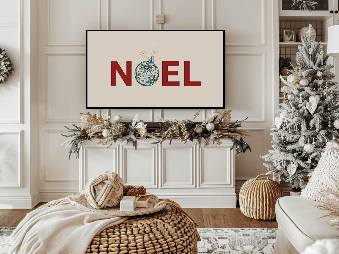 Noel Sign Ornament Letter O Holiday Typography Christmas Poster - Image 5