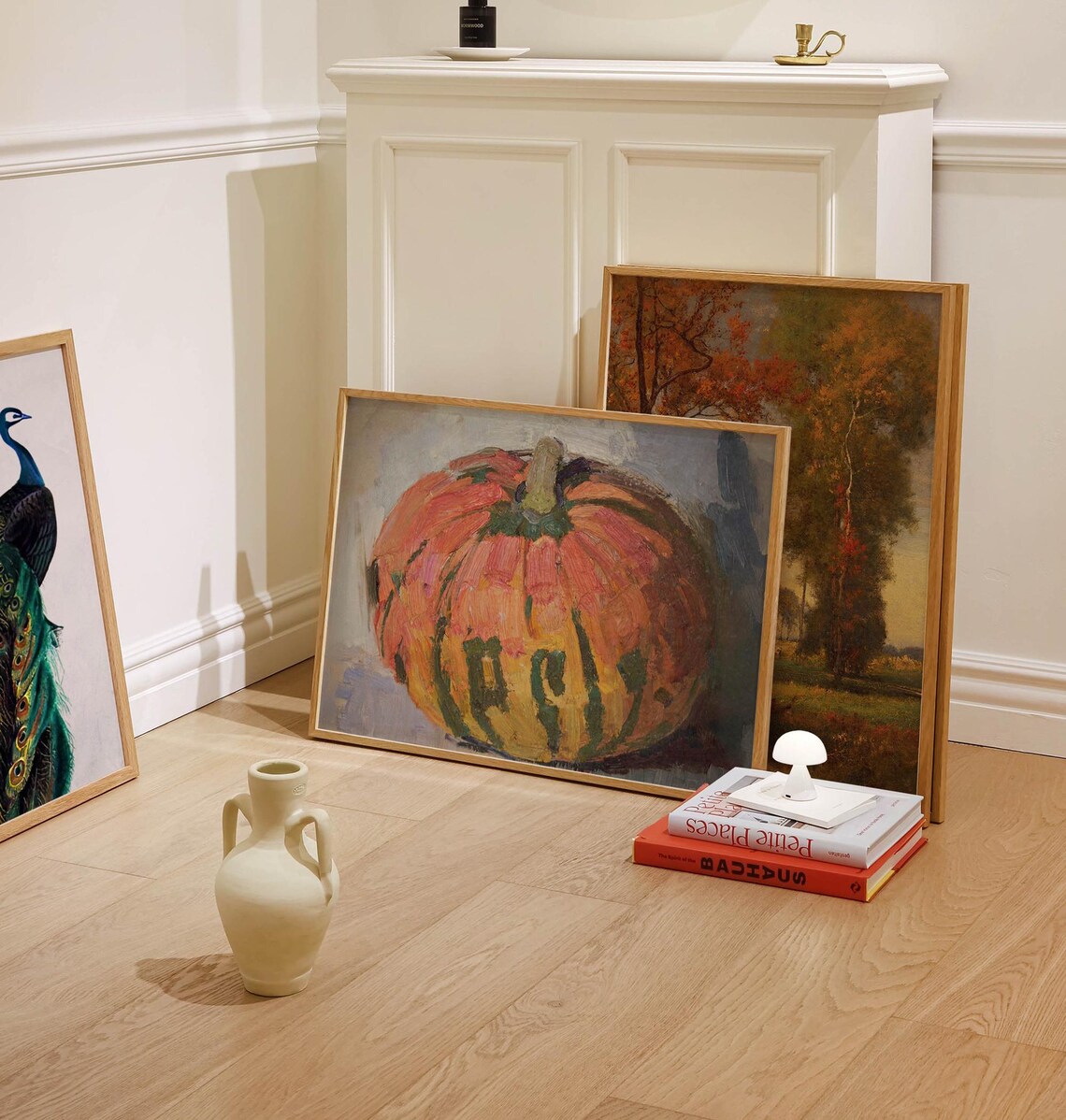 Pumpkin Oil Painting Fall Autumn Harvest Impressionist Rustic Wall Poster - Image 5