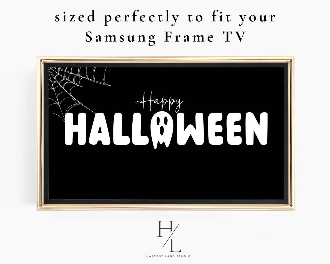 Happy Halloween Spooky Lettering With Ghost And Spiderweb Poster - Image 4