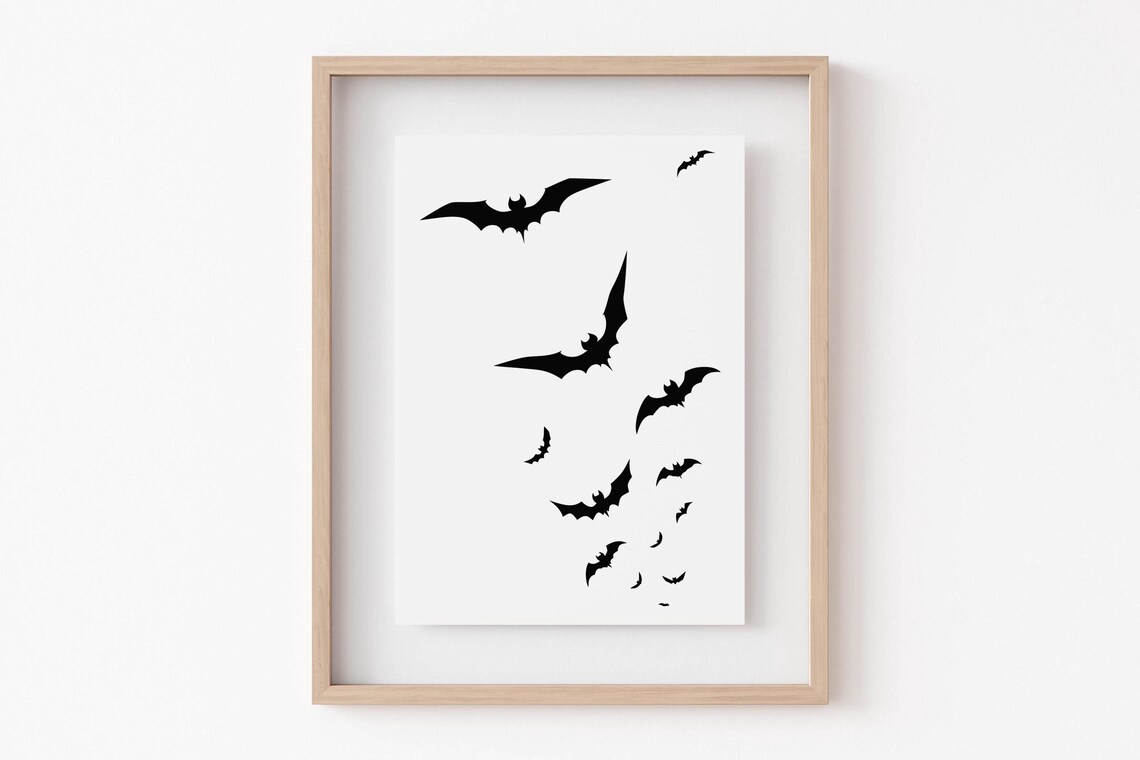Spooky Bats Halloween Minimalist Art Print - Image 6