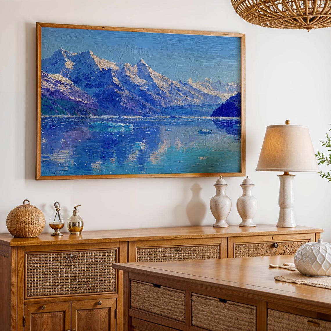 Glacier Bay National Park Snowy Peaks Iceberg Landscape Poster