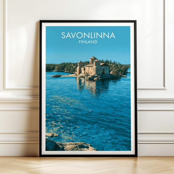 Savonlinna Finland Travel Poster Vintage Europe Cityscape Wall Art Print For Home Decor