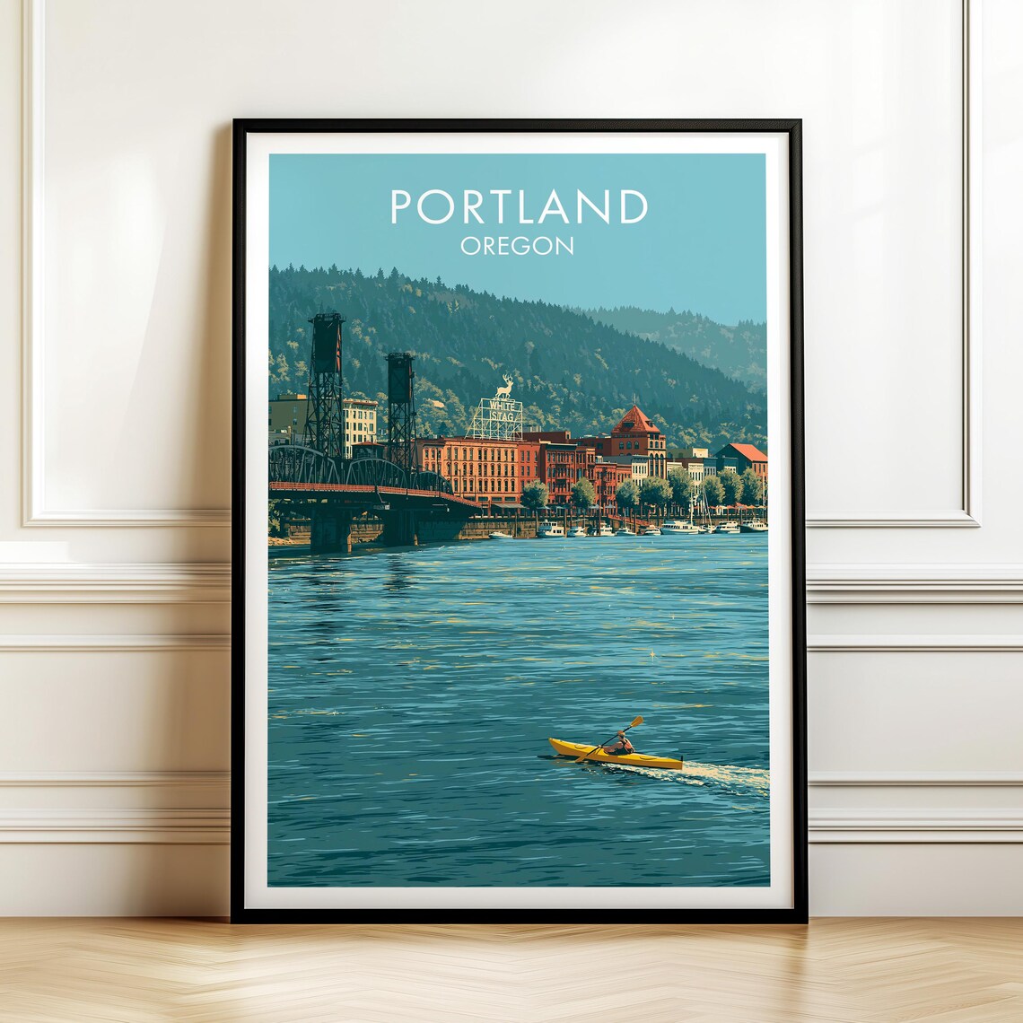 Portland Oregon Vintage Travel Poster
