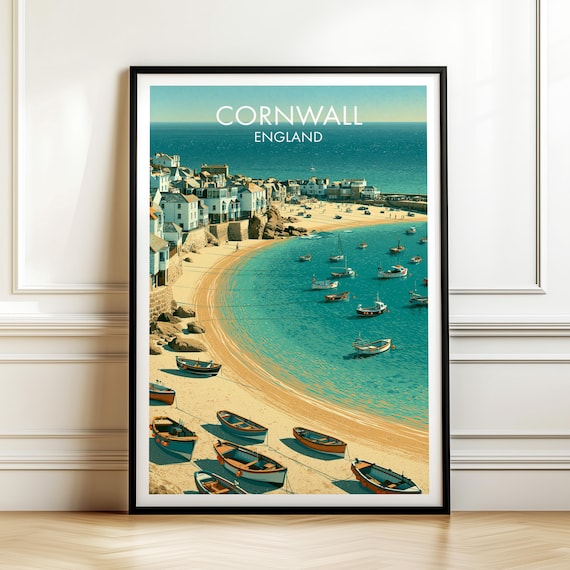 St Ives Cornwall England Vintage Travel Poster