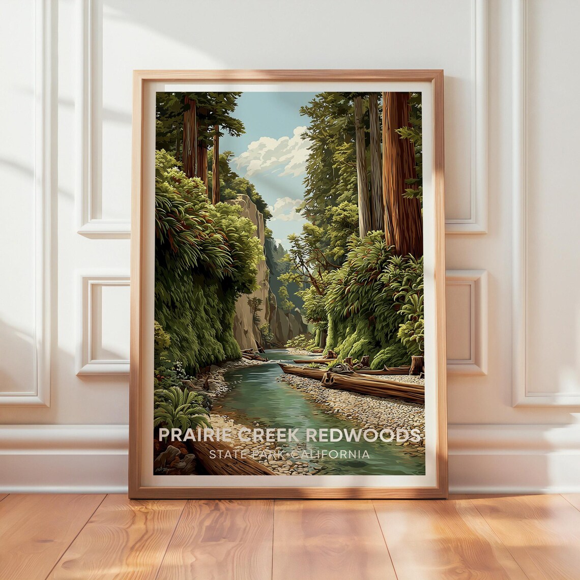 Prairie Creek Redwoods Vintage California Travel Poster