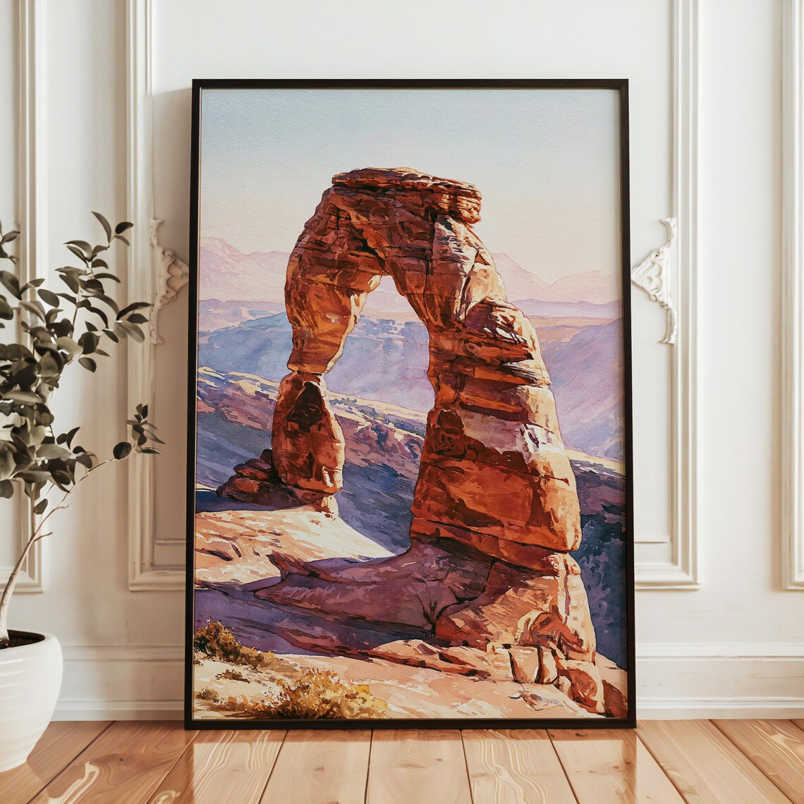 Arches National Park Watercolor Travel Poster