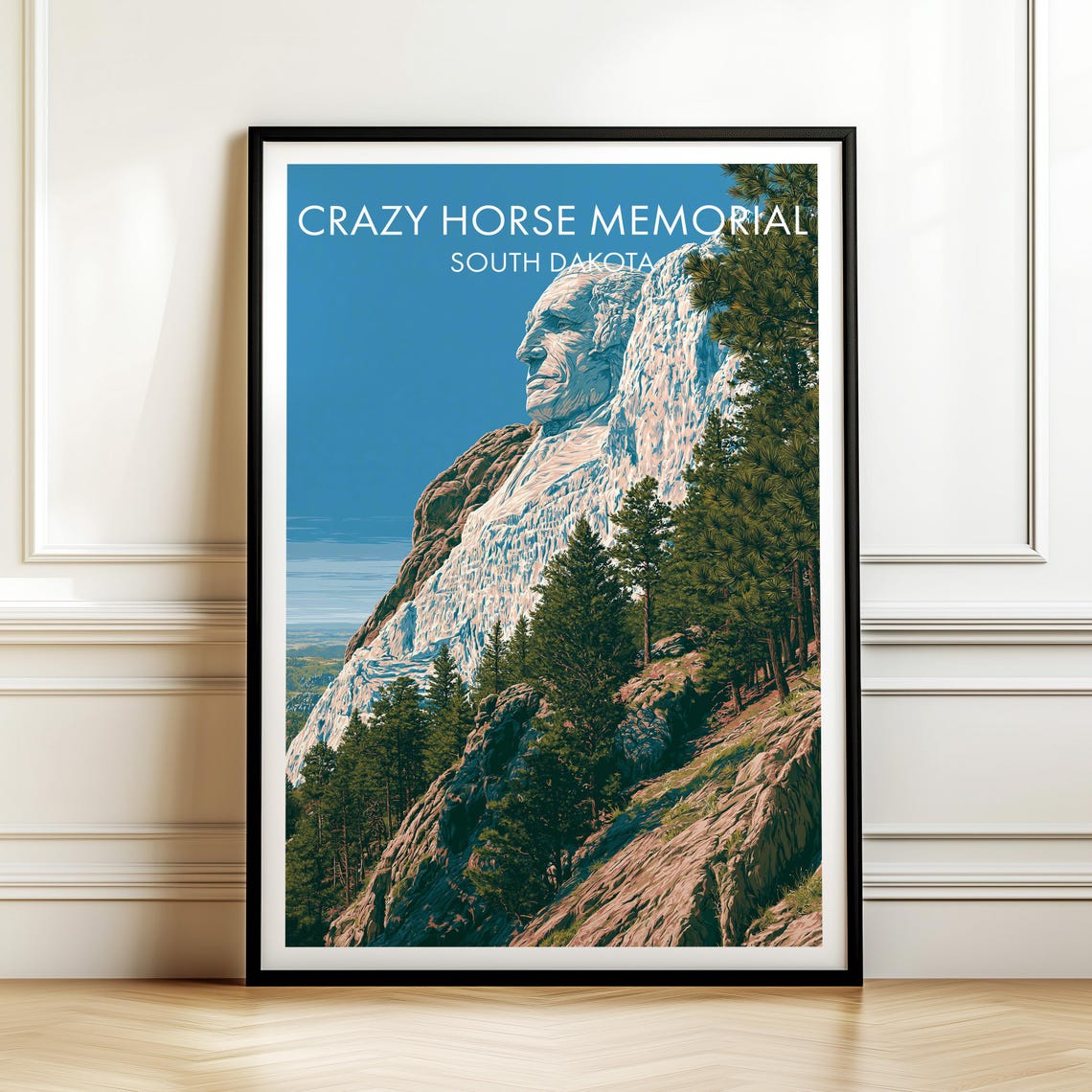 Crazy Horse Memorial South Dakota Mountain Sculpture Travel Poster