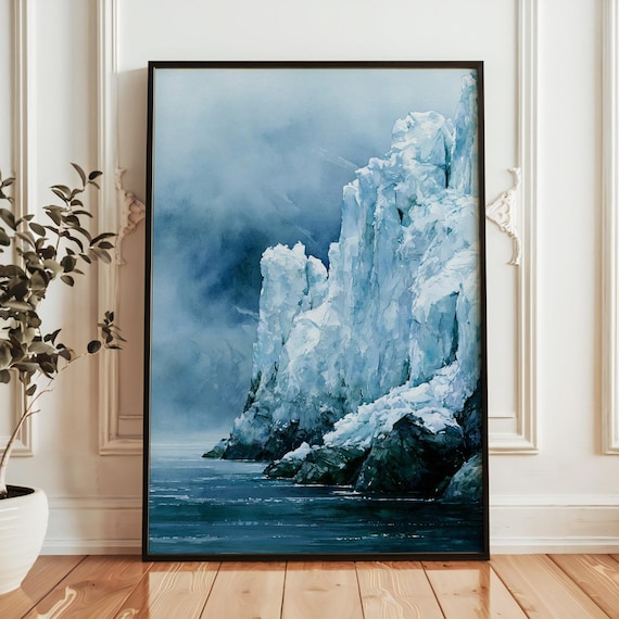 Glacier Bay National Park Blue Glacier Cliff Ocean Landscape Poster