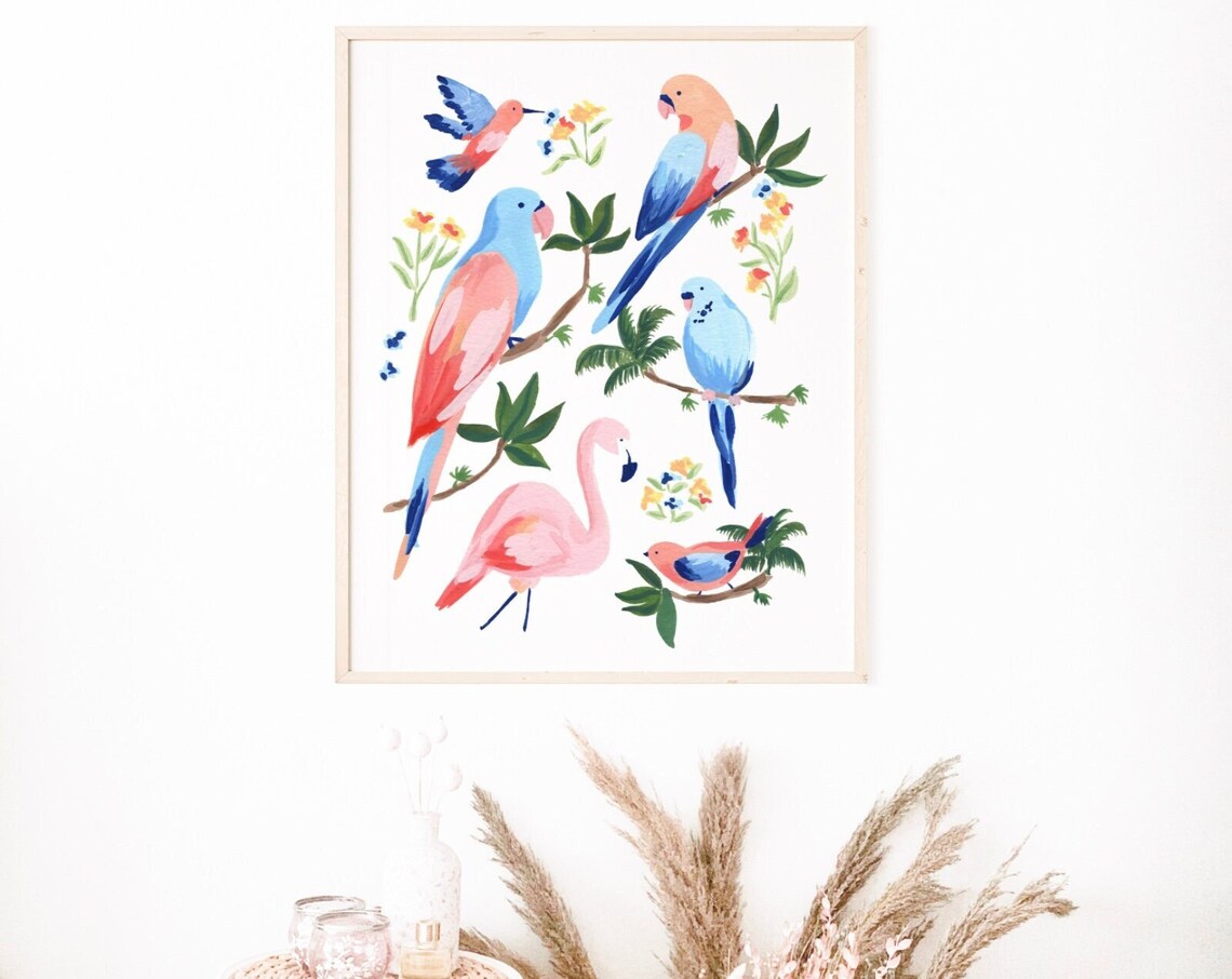 Jungle Birds II Wall Art Illustration Poster - Image 4