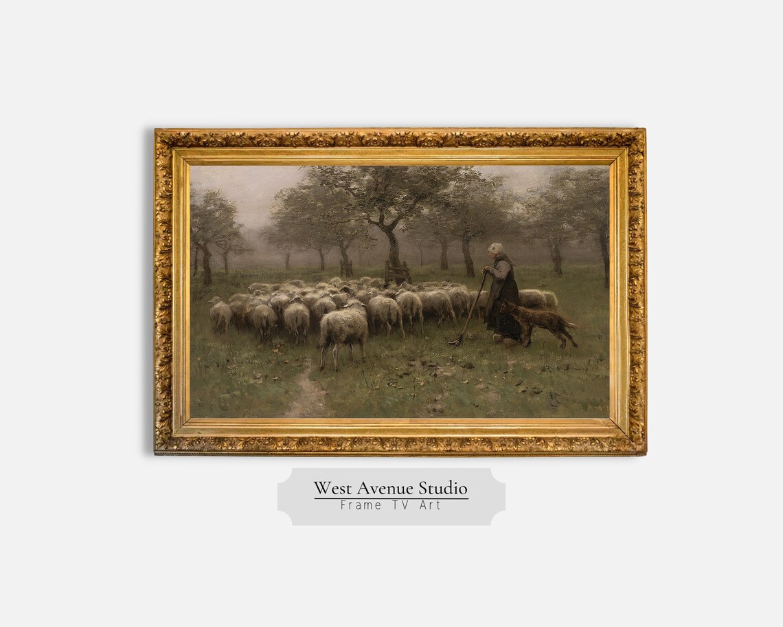 Frame Tv Art Shepherd And Flock Of Sheep Vintage Oil Painting Anton Mauve 1871 Instant Tv Art Screen Saver 314tv - Image 5