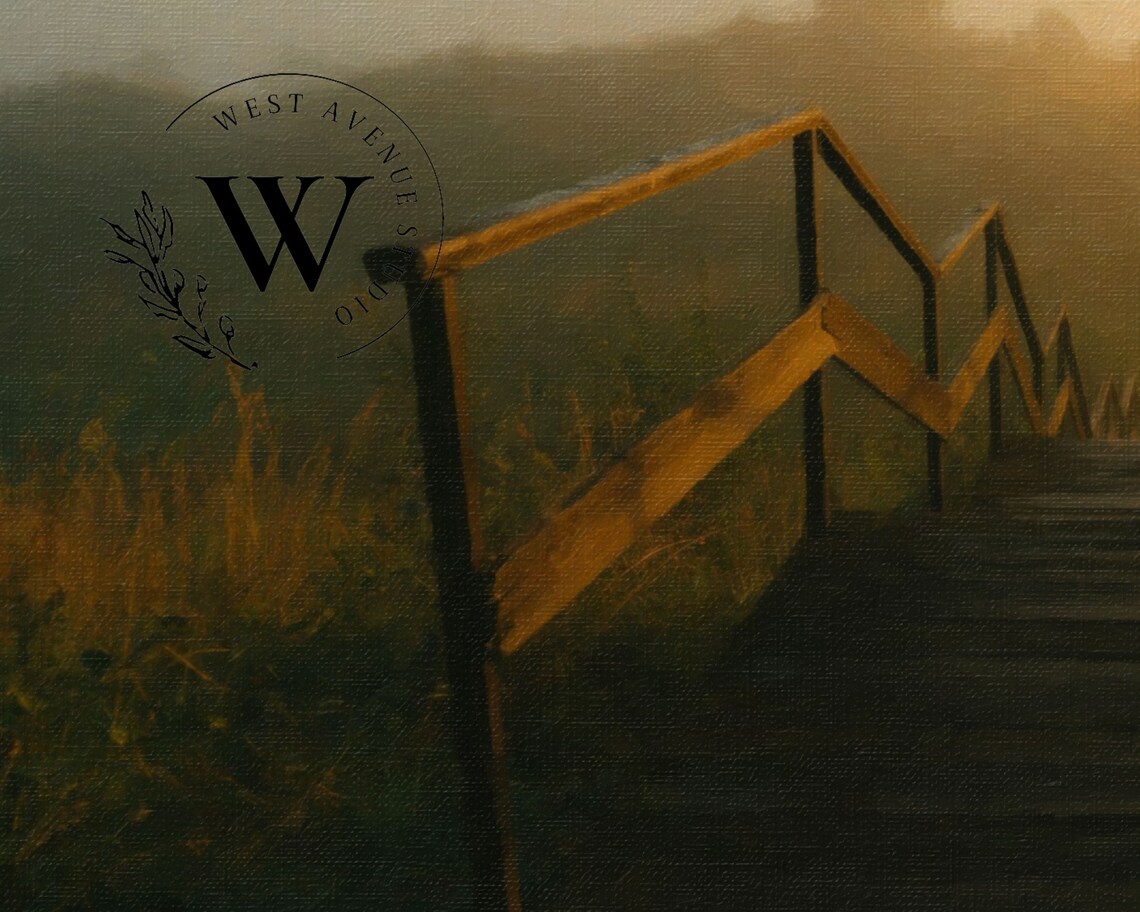 Wooden Boardwalk Into Golden Morning Fog Sunrise Landscape Photo Poster - Image 3