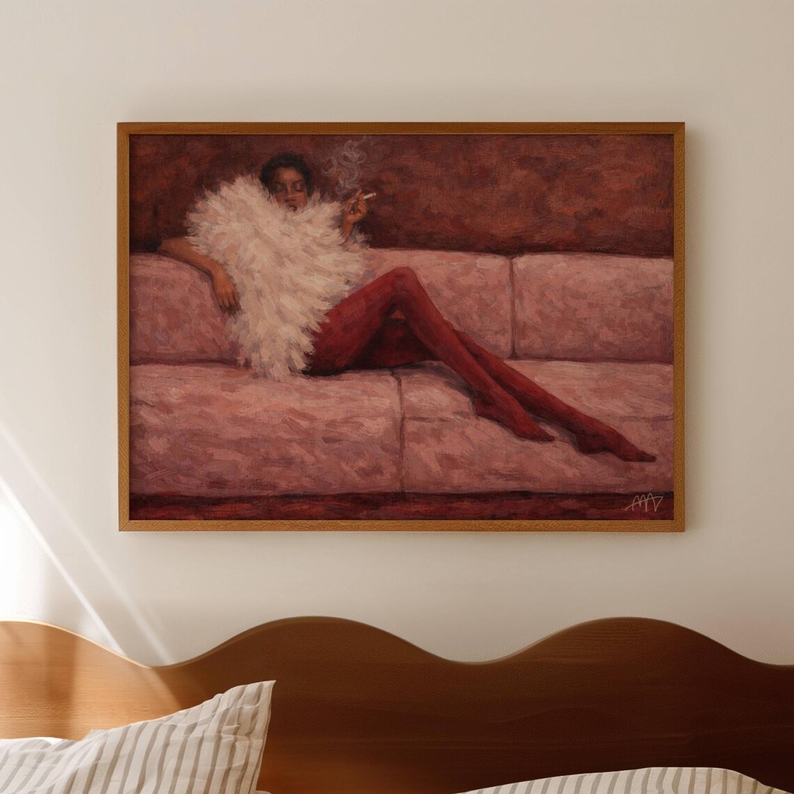 Abstract Fashion Woman on Sofa, Mid-Century Poster
