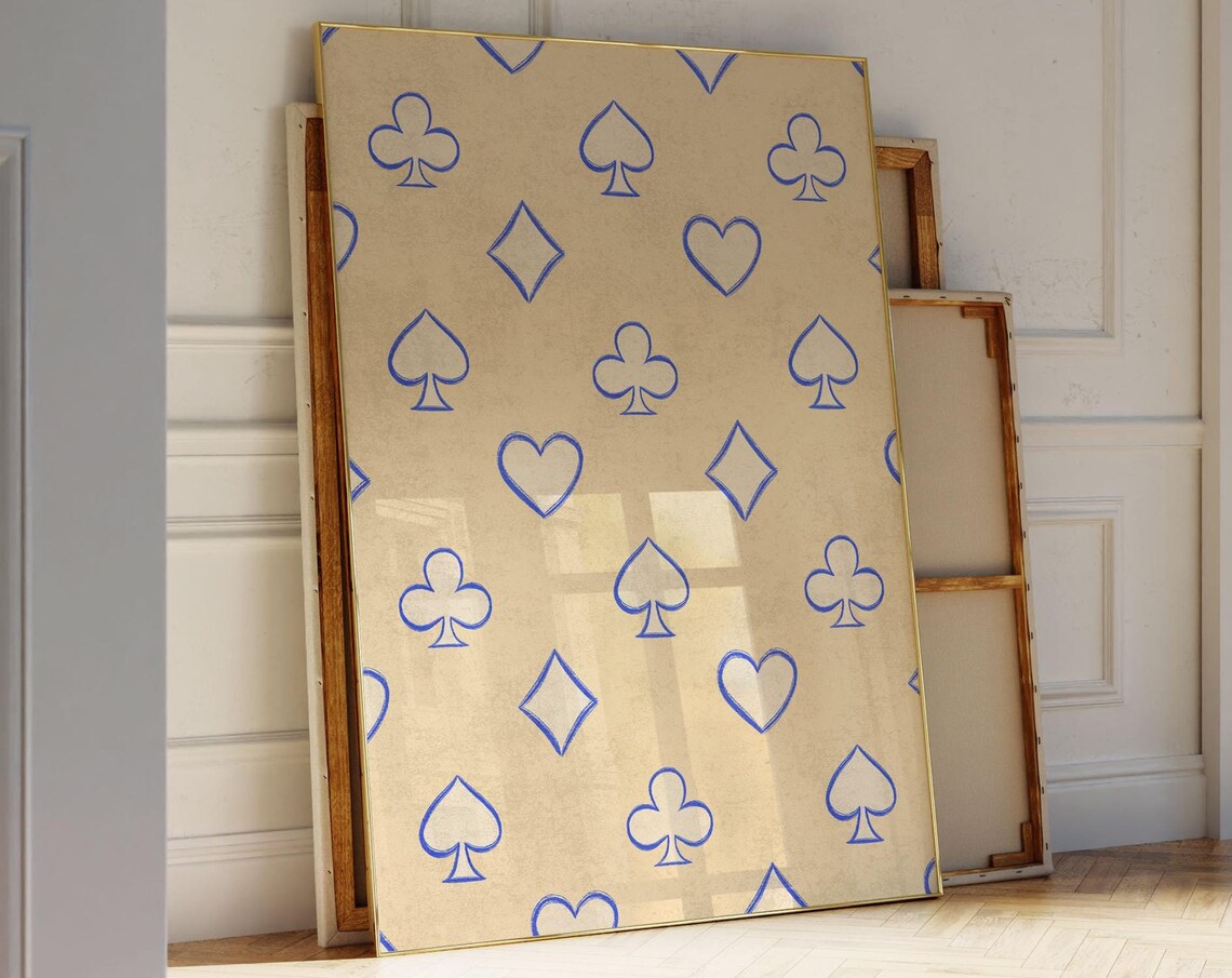Playing Card Suits Trendy Dorm Room Art Print