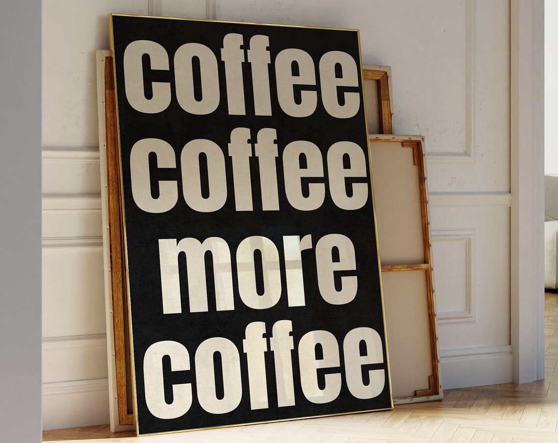 Retro Coffee Poster Bold Kitchen Art For Your Home Decor Coffee Lover
