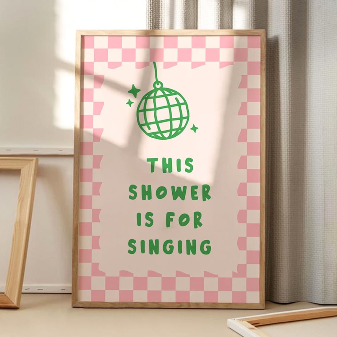 Shower Singing Disco Retro Apartment Art Print