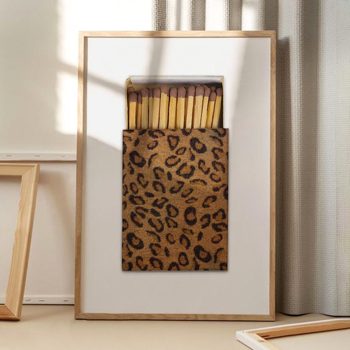 Leopard Matchbox Art Poster Retro Wall Apartment Decor Home Print Printed Gift
