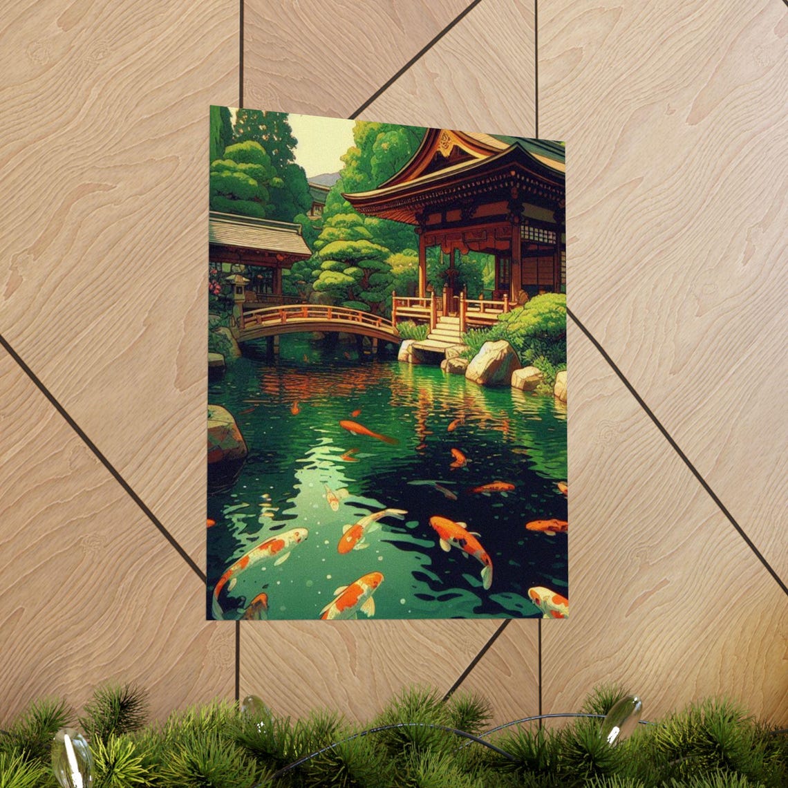 Tranquil Matte Vertical Posters Koi Pond Art Japanese Decor Nature Wall Art Zen Home Decor Relaxing Room Accent - Image 4