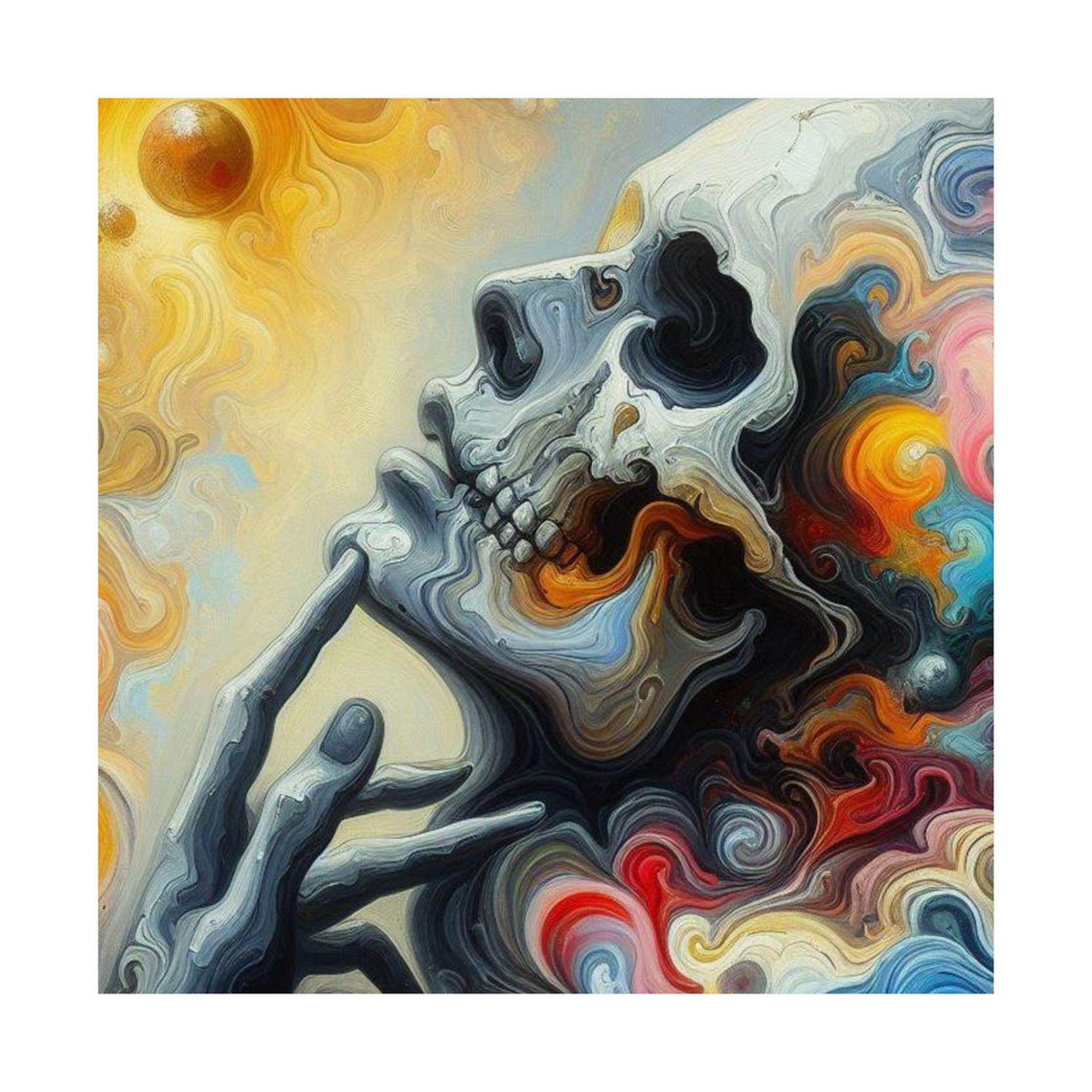 Thought Provoking Skull Art Poster Bohemian Wall Decor Psychedelic Print Artistic Home Decor Unique Gift For Art Lovers Day Of The Dead - Image 6