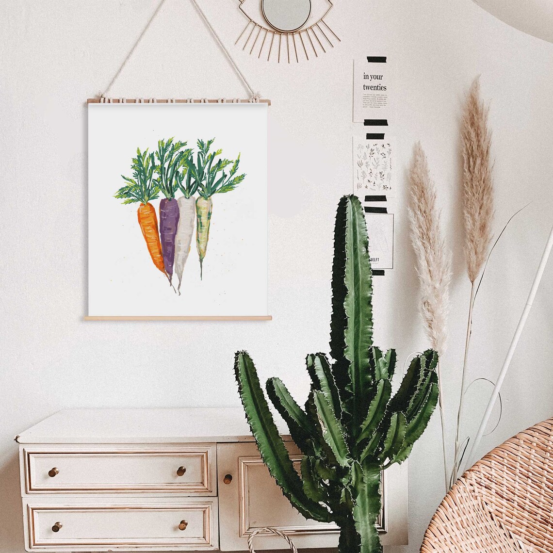 Rainbow Carrots Watercolor Vegetables Fresh Garden Kitchen Decor Poster - Image 3