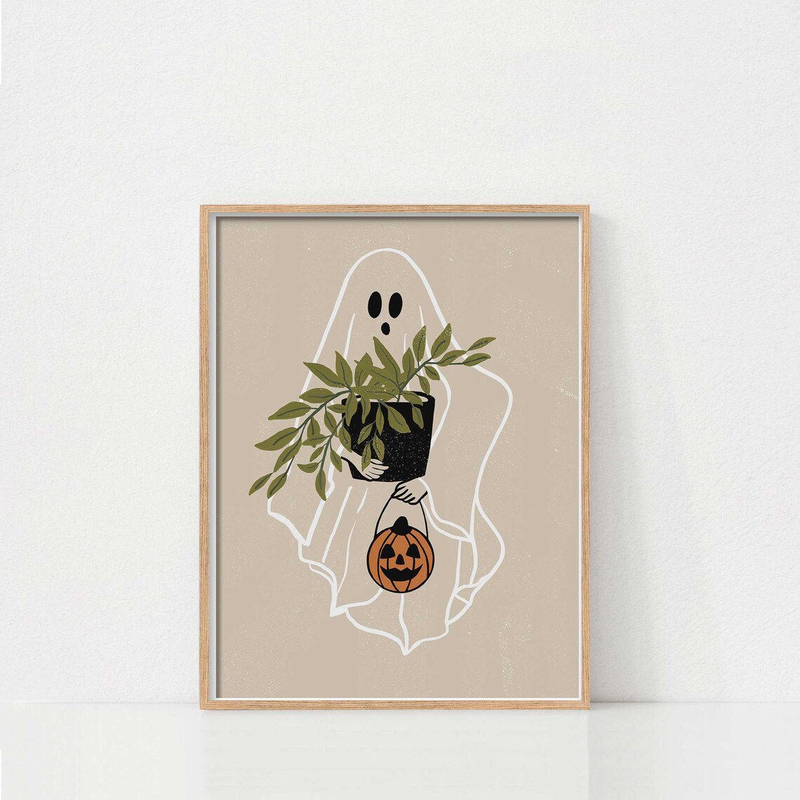 Ghost Halloween Art Print, Spooky Cozy Decor - Image 2