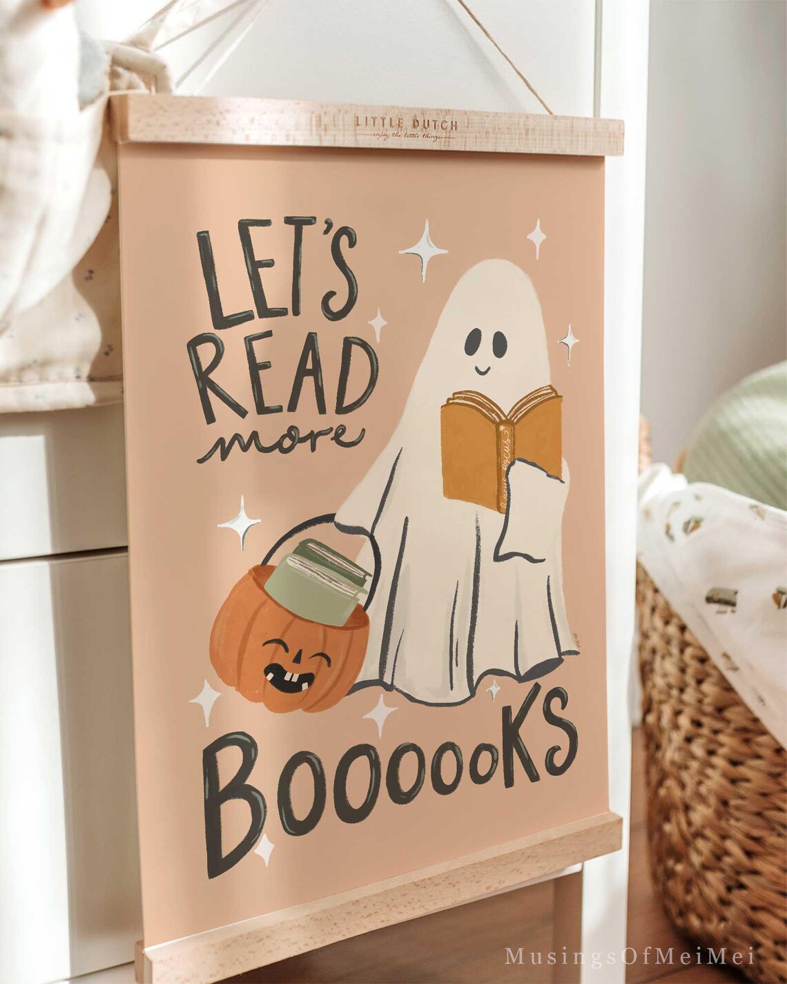 Halloween Read More Books Classroom Wall Art Print - Image 3
