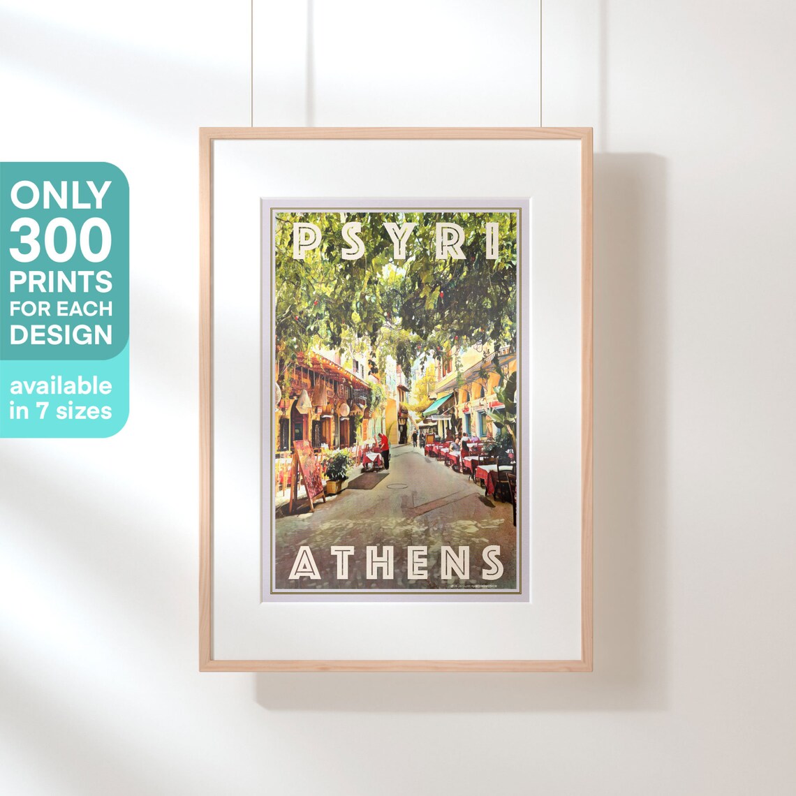 Psyri Athens Greece Taverna Street Outdoor Cafes Travel Poster - Image 3