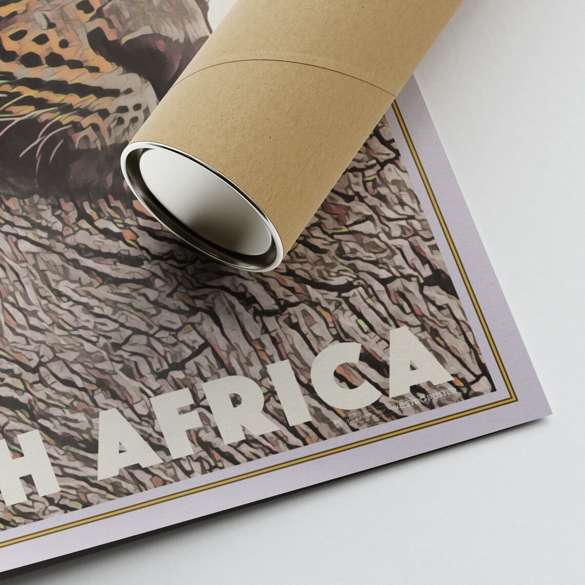 Kruger Park Leopard Resting on Tree South Africa Vintage Travel Poster - Image 2