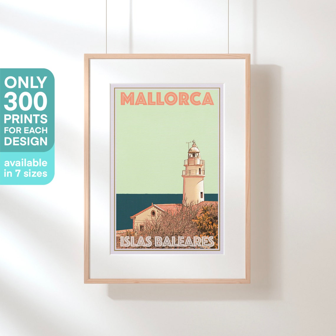 Mallorca Coastal Lighthouse Islas Baleares Travel Poster Spain Art - Image 3