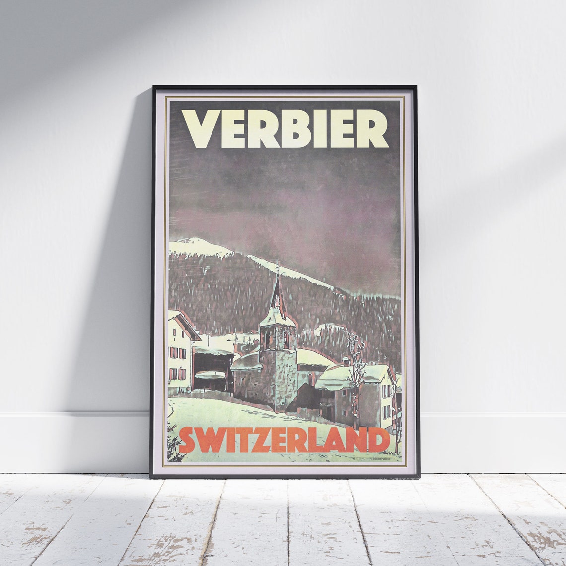 Verbier Poster By Alecse Limited Edition Switzerland Travel Poster Verbier Gallery Wall Print Of The Swiss Alps Ski Decoration