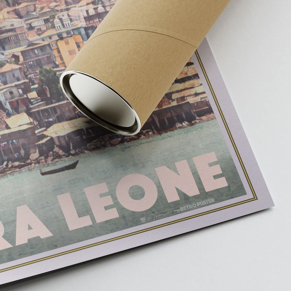 Freetown Sierra Leone Harbor Panorama Vintage Retro Travel Poster - Image 2