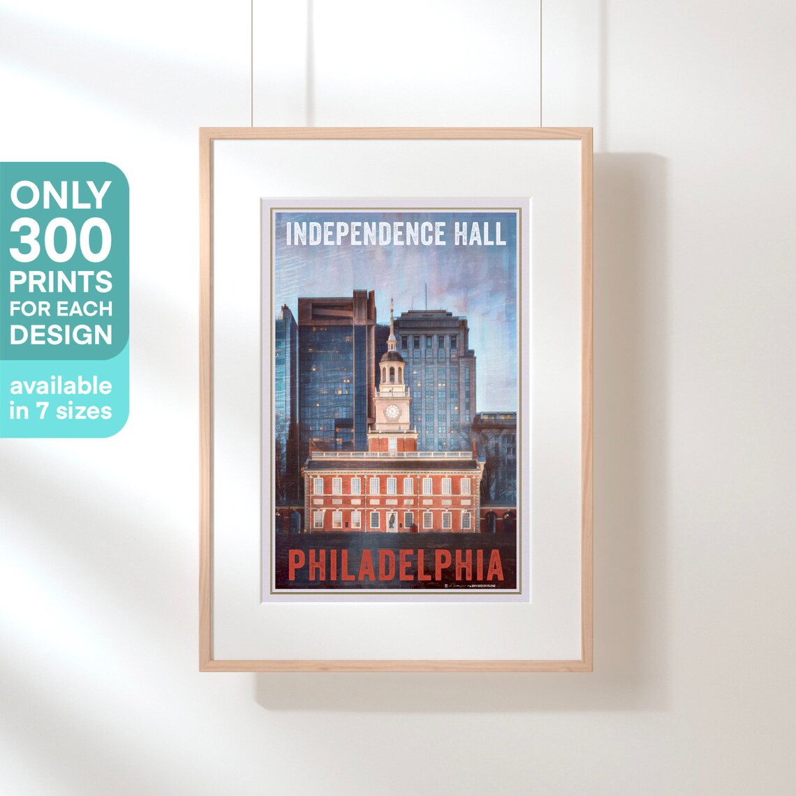 Philadelphia Independence Hall Historic Brick Bell Tower Travel Poster - Image 3