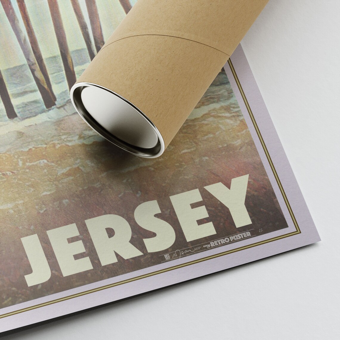 Ocean City New Jersey Vintage Travel Poster With Wooden Fishing Pier - Image 2