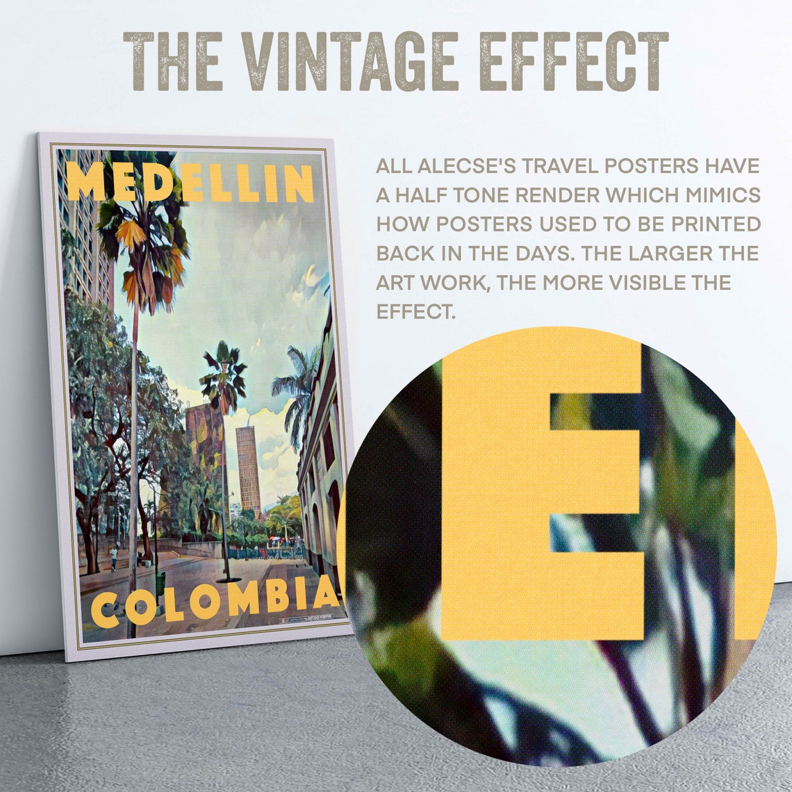 Medellin Colombia Poster Urban Charm Art Alecse 300ex - Image 2