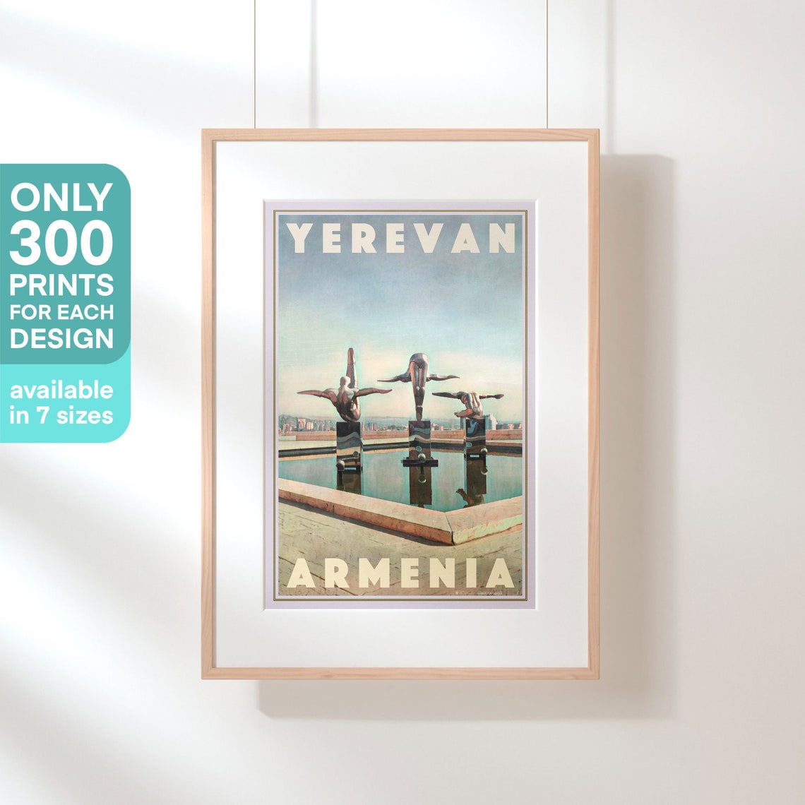 Yerevan Cascade Diver Sculptures Monument Armenia Travel Poster - Image 3