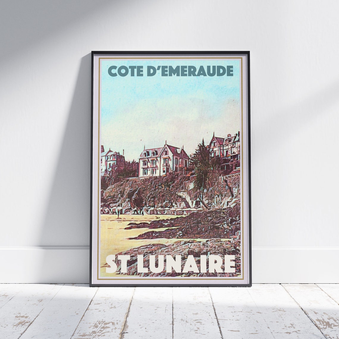 St Lunaire Poster Villas By Alecse Limited Edition France Travel Poster Emerald Coast Poster St Lunaire Print France Travel Wall