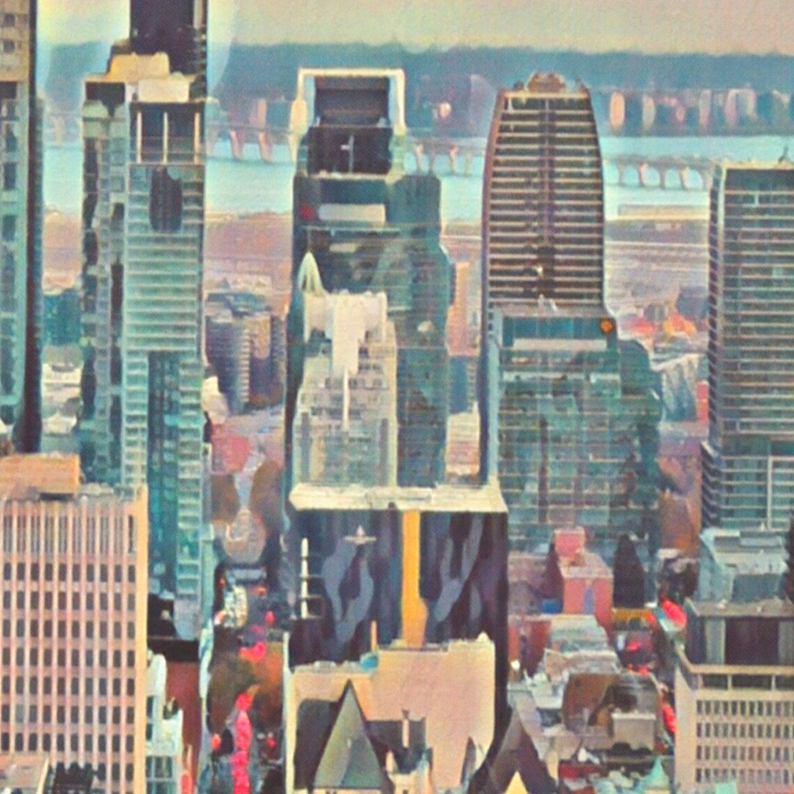 Montreal Canada Skyline at Sunset Vintage Retro Travel Poster - Image 4